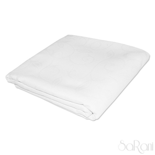 Tessuto Al Taglio 280x280 cm Fantasia Ghirigori Bianco Telo Arredo Copridivano