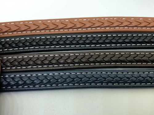 Para hombres Cuero Muñequera Brazalete De Acero Inoxidable Cierre /& White costura detalle