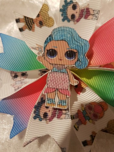 L.O.L Dovetail Surprise Dolls Hair Bow Rainbow Ombré 3.5 inches