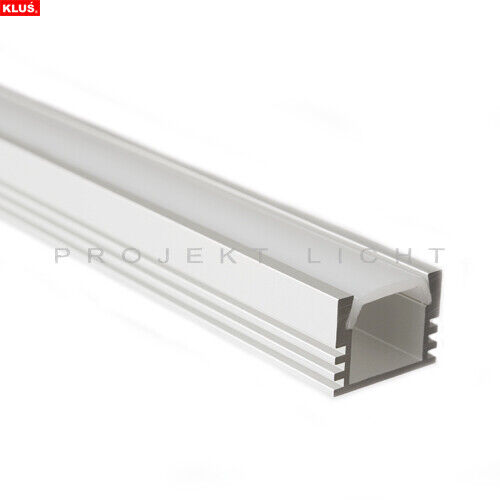 LED Aluprofil Aluminium Profil 2 Meter ohne Endstücke incl.opaler Abdeckung
