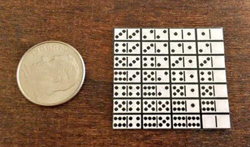 Dollhouse Miniature Game of Dominoes Comes with Board and Complete Set 1:12