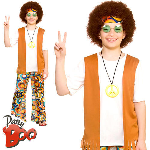 Garçons Cool Hippie Costume Rétro 1960 S Funky 1970 s Groovy kids robe fantaisie enfant