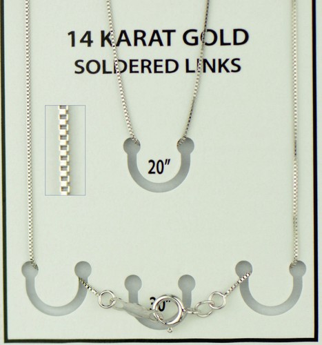 14k White Gold Soldered Gold Link Chain Necklace PCHW4