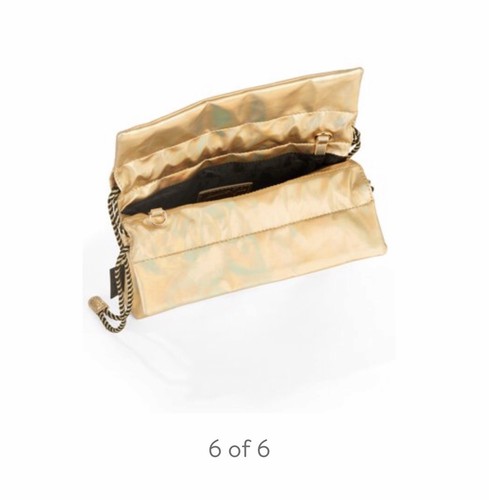 Small Bag With Handle Kendall Kylie Gold Faux Leather Small Pouch Crossbody