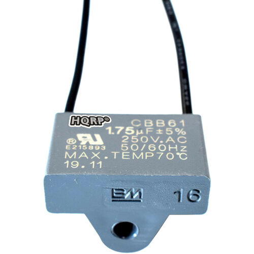 HQRP Capacitor CBB61 fits Harbor Breeze Ceiling Fan 1.75uf 2-Wire