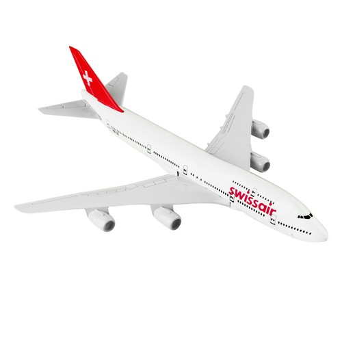 1:400 16cm Swiss Boeing 747 Airplane Model Office Decoration Toy Gift