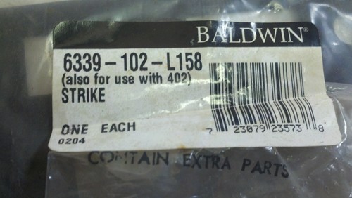 Baldwin 6339-102-L158 Latch /& Deadbolt Rolled Lip 5//8/" Entrance Mortise Strike