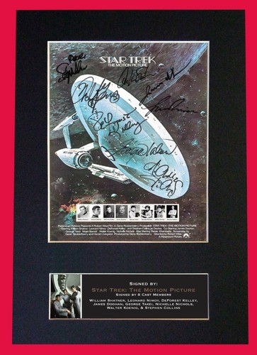 SIGNED BY 8 Cast Members FREE WORLDWIDE DELIVERY STAR TREK MINI MOVIE POSTER