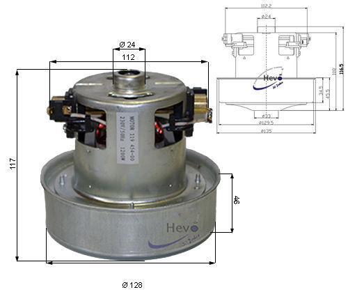Wetrok Portavac Hevo-Pro-Line® Saugmotor Saugturbine 230 V 1200 W z.B