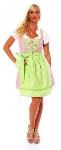 10590 Dirndl 3 tlg.Trachtenkleid Kleid Mini Bluse Schürze Trachten Oktoberfest