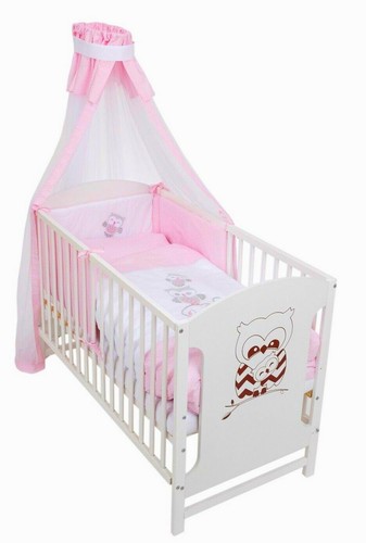 Bébé Lit Lit bébé chouettes 120x60 complètement Lansfield Design ROSA Neuf