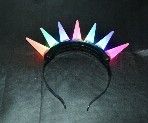 Rave Party LED Spike Headband Punk Hair Rainbow Light Up