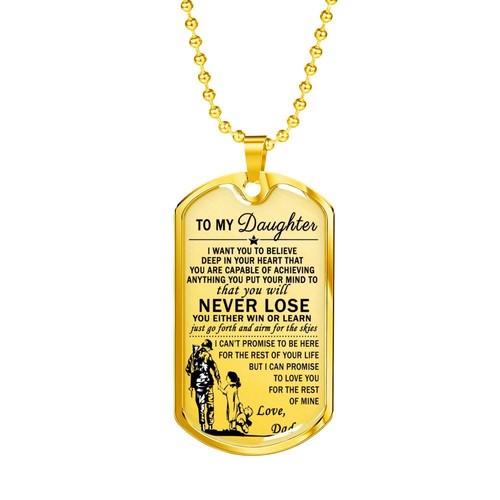 Soldier Dad /& Daughter Pendant Gift from Dad To My Daughter Dog Tag Necklace