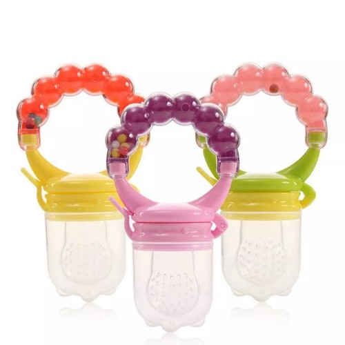 Baby Dummy Nibbles Nutrition Pacifier Fresh Fruit Food Feeder Beads Ring DE