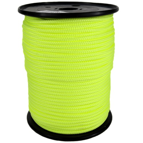 PP Seil Tauwerk Flechtleine 4mm 100m Fluorgelb wie Paracord Kordel Flechtschnur