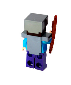 LEGO Steve Minifigure Minecraft with Flat Silver Helmet & Armor (21118 21126)
