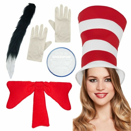 Adult Cat in the Hat Dr Seuss Book Day Week Fancy Dress outfit Unisex Costume