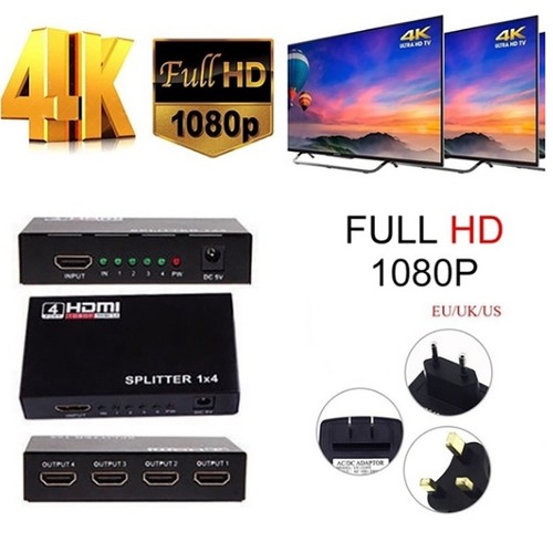 1080P 4K HDMI Splitter Full HD 1 In 4 Out Verteiler 4 Port Switch für 3D HDTV PC