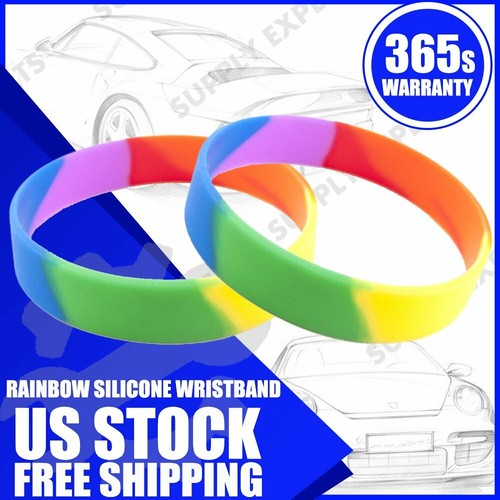 2pc LGBT Pride Rainbow Unisex Silicone Bracelet