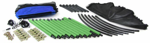 Outdoor Garten Fitness Trampolin 140 CM Komplett mit Sicherheitsnetz blau grün