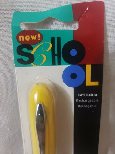 Vintage 1990 Sheaffer Ballpoint Pen Push Click 90s Yellow New Vtg Untested NIP