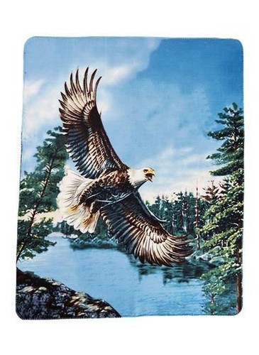 Eagle over lake Bird Animal Fleece Throw Wildlife Bed Blanket 60/" X 50/" New