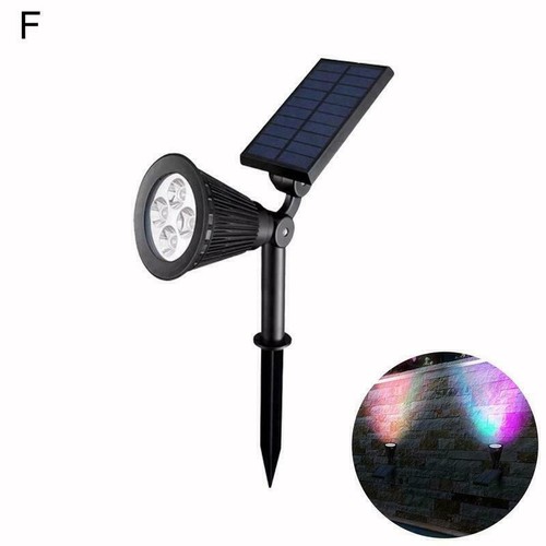 LED Solar Power Spot Lights RGB Color Garden Path Landscape Lamp Wall F6X4