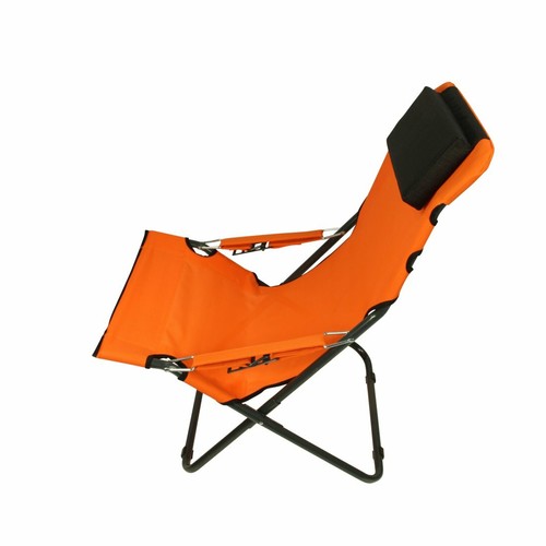 Campingstuhl RCO Orange Klappstuhl Strandstuhl Rücklehne verstellbar Kopfkissen