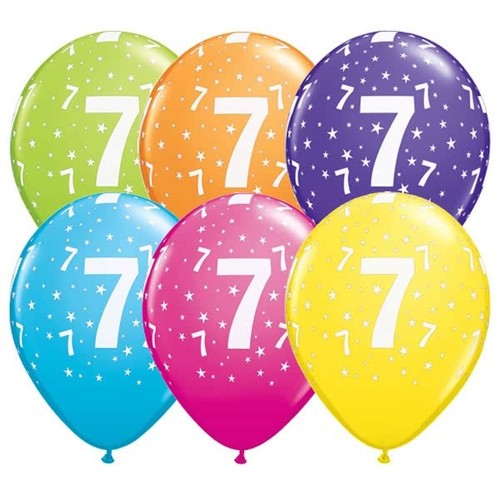 Party Balloons Banners Badges /& Decorations Helium Happy 7th Birthday AGE 7
