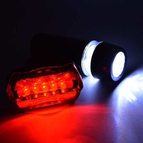 Bicycle Speedometer Light Set 5 LED Rear Head Bike Lamp Cycling Tail Accessories