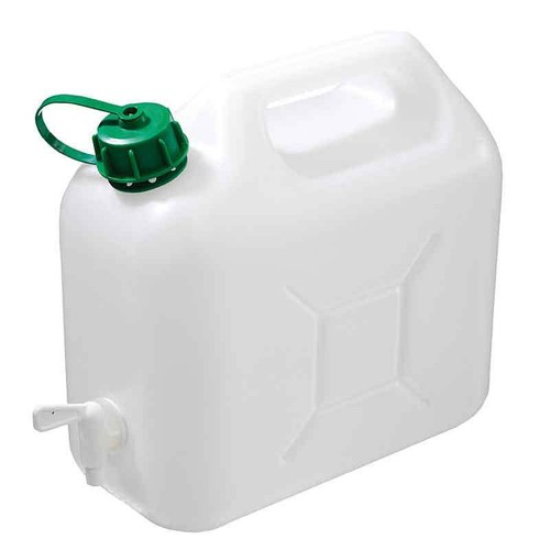 Wasserkanister 5 Liter mit Auslaufhahn Weiß Kanister Camping Wasser Trinkwasser