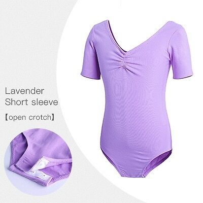 Girls Gymnastics Leotard Ballet Clothes Dance Wear Leotards Purple Bodysuit CAD