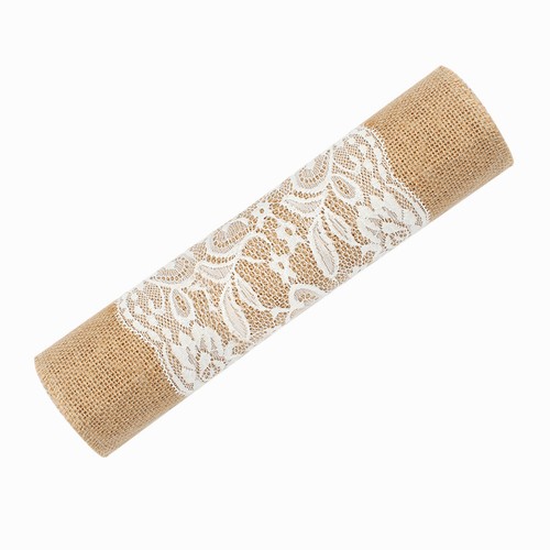 20×Burlap Lace Hessian Table Runner Rustic Jute Country Wedding Party Decor
