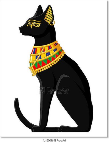 Home Decor Poster Wall Art Egyptian Cat Art//Canvas Print
