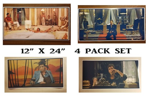 Details about / Scarface 12/" X 24/" Wide screen Movie Poster man cave bar Gangster guns hot tub