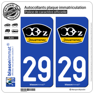 2 Adhésifs plaque d/'immatriculation auto29 Douarnenez Douarneniste29100