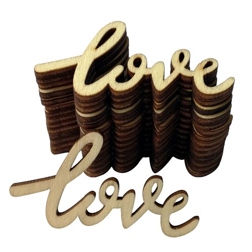 15PCS Rustic Small Wooden Love Letter Wedding Decoration Craft Embellishment 41