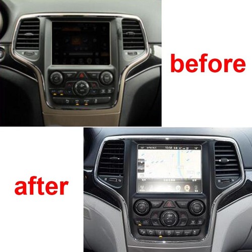 ABS Carbon Fiber GPS Navigation Panel Cover Trim For Jeep Grand Cherokee 14-2017
