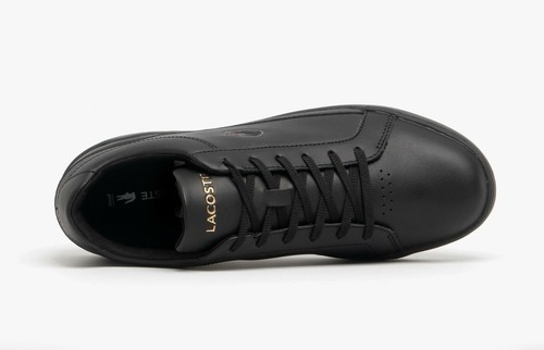 Lacoste CHALLENGE 319 5 Mens Soft Breathable Genuine Leather Trainers Black