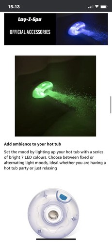 Genuine Lay Z Spa 7 LED Luce colourjet per i modelli a IDROGETTO-Powered by ACQUA