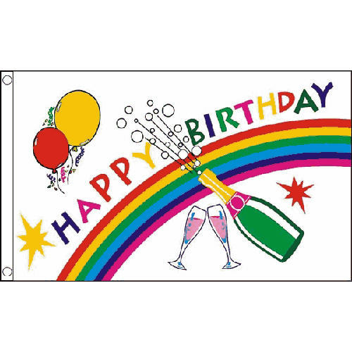 Happy Birthday Bottle Small Flag 3Ft X 2Ft Party Decoration Banner New