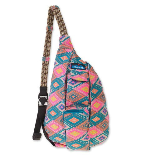 Rhombus Rug KAVU Mini Rope Bag Kids Crossbody Sling Cotton Backpack