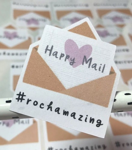 28 Happy mail Autocollants Feuille Adhésive Imperméable Matt Business affranchissement
