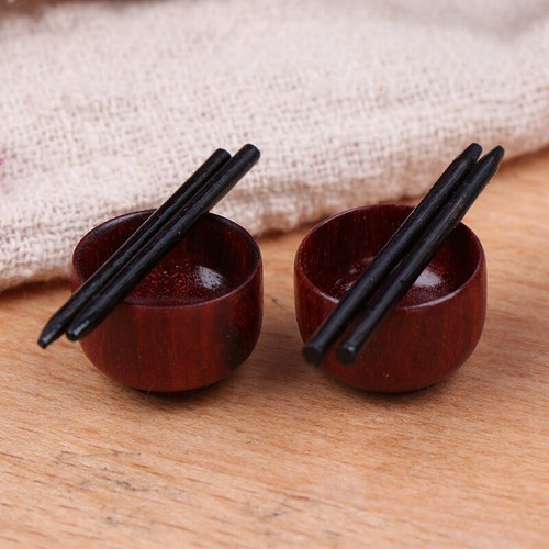 1:12 Dollhouse Mini Chinese Dish Bowl Chopsticks Tableware Set Doll House Dec G3
