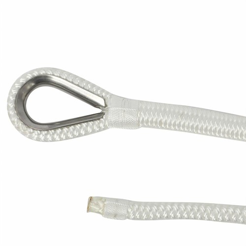 NovelBee 1//2/" x 100/' Nylon Double Braid Anchor Line Rope with Stainless Thimble