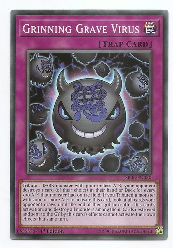 Grinning Grave Virus SR06-EN030 Super Rare Yu-Gi-Oh Card English 1st Edition New
