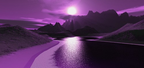 Purple Lake Art on Canvas Picture Contemporary Modern Home Decor Wall Art Print