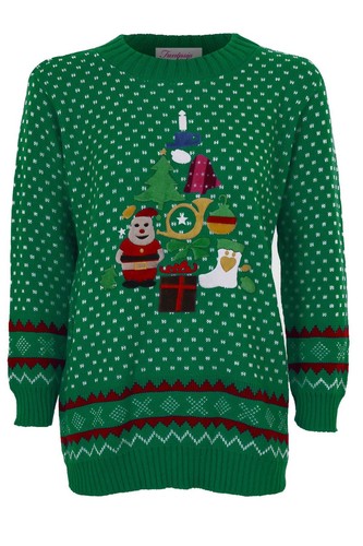 Ladies Knitted Christmas Reindeer Snow Santa Olaf Minion Women/'s T-Shirt Jumper