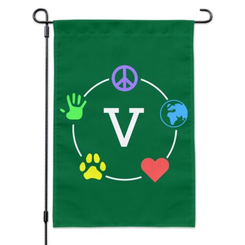 Vegan Values Circle Garden Yard Flag