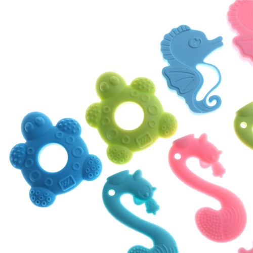 Baby Teether Teething Collares Pacifier Clips Chew Toy Silicone BPA FREE ed